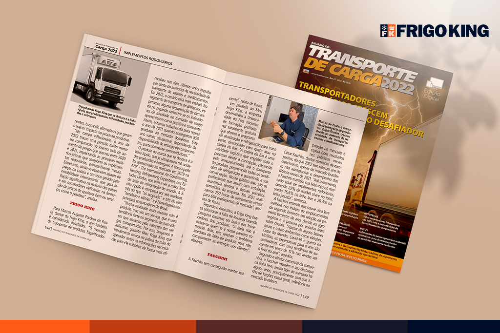 Frigo King é destaque no Anuário de Transporte de Carga 2022 da OTM - a mais tradicional revista de transporte do Brasil